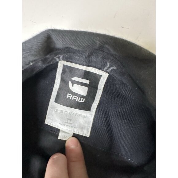 G Star Raw Military Field Utility Jacket Men M Black Full Zip Snap Cargo - Picture 3 of 7